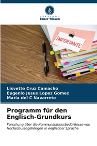 Programm für den Englisch-Grundkurs