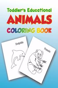 Toddler's Educational Animals Coloring Book