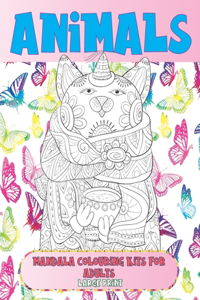 Mandala Colouring Kits for Adults - Animals - Large Print