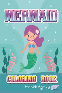 Mermaid coloring book for kids ages 4-8