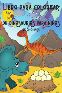 Libro para colorear de dinosaurios para niños de 3-6 años