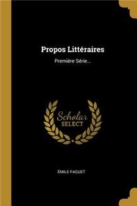 Propos Littéraires