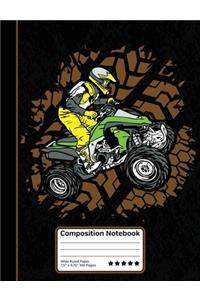 ATV Off Road Four Wheeler 4X4 Composition Notebook