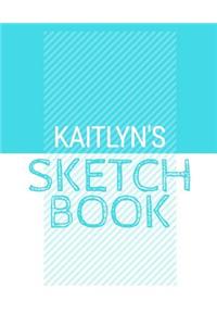 Kaitlyn's Sketchbook: Personalized blue sketchbook with name: 120 Pages