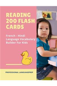 Reading 200 Flash Cards French - Hindi Language Vocabulary Builder For Kids