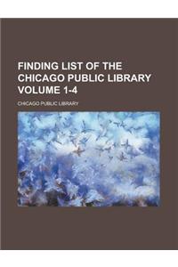Finding List of the Chicago Public Library Volume 1-4