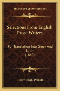 Selections From English Prose Writers