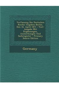 Verfassung Des Deutschen Reichs