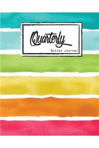 Bullet Journal: Dot Grid Line, Watercolor Colorful Rainbow Striped Size 8 X 10, 90 P: Inspiring Your Ideas and Tips for Hand Lettering Your Own Way to Beautiful Works and Life