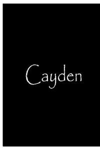 Cayden - Black Personalized Journal / Notebook / Blank Lined Pages / Collectible