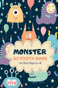 Monster Activity Book for Kids Ages 4-8