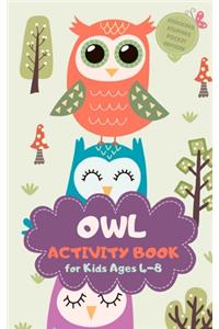 Owl Activity Book for Kids Ages 4-8 Stocking Stuffers Pocket Edition