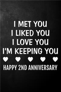 I Met You I Liked You I Love You I'm Keeping You Happy 2nd Anniversary