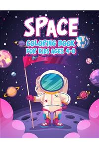 Space Coloring Book For Kids Ages 4-8