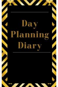 Day Planning Diary - Planning My Day - Gold Black Brown Strips Cover
