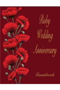 Ruby Wedding Anniversary Guestbook