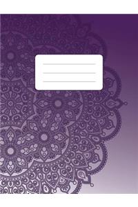 Composition Notebook: Mandala - Purple & White: 100 Pages of 7.5