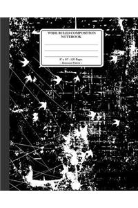 Wide Ruled Composition Notebook 8x 10. 120 Pages. Distressed Pattern