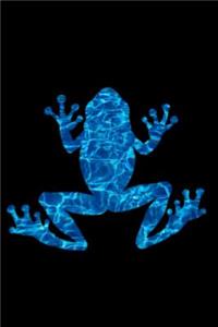 Deep Blue Aqua Frog Silhouette