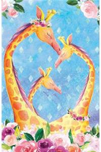 Journal Notebook For Animal Lovers Giraffes In Flowers