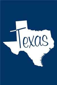 Texas - Navy Blue Lined Notebook with Margins