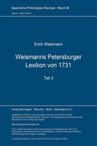 Weismanns Petersburger Lexikon Von 1731