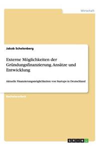 Externe Möglichkeiten der Gründungsfinanzierung. Ansätze und Entwicklung