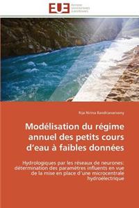 Modelisation du regime annuel des petits cours d''eau a faibles donnees