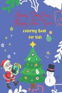 merry christmas happy new year Coloring Book for Kids