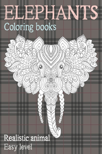 Realistic Animal Coloring Books - Easy Level - Elephants