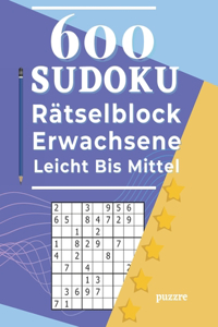 600 Sudoku Rätselblock Erwachsene Leicht Bis Mittel