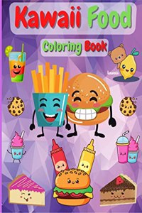 Kawaii Food Coloring Book : 30 Adorable & Relaxing Easy Kawaii Food Coloring Pages