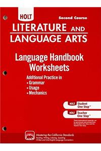 Holt Literature and Language Arts: Language Handbook Worksheets Grade 8