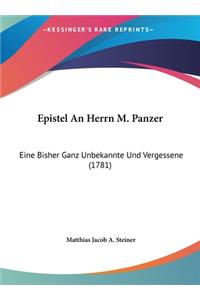 Epistel an Herrn M. Panzer