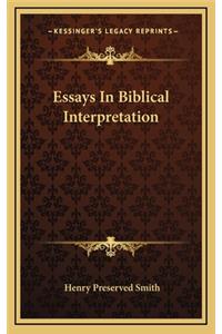 Essays in Biblical Interpretation