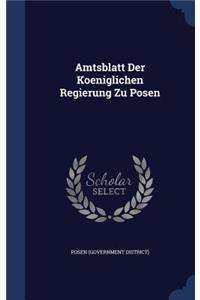 Amtsblatt Der Koeniglichen Regierung Zu Posen