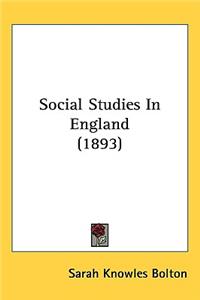 Social Studies in England (1893)