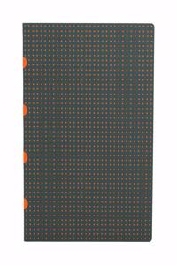 Grey on Orange / Grey on Orange (set of two) A4 Grid Notebooks