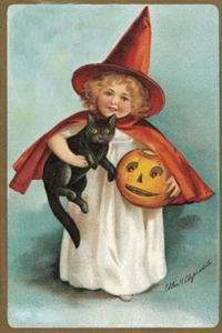 Little Witch Halloween Greeting Card