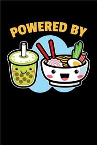 Powered By: Bubble Tea Ramen Journal, Kawaii Boba Notebook Note-Taking Planner Book, Present, Gift For Bubble Drink Lover