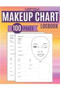 Makeup Chart Logbook 100 Pages