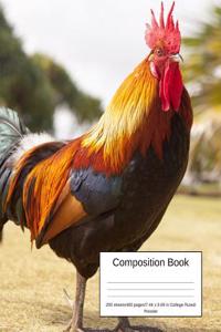 Composition Book 200 Sheets/400 Pages/7.44 X 9.69 In. College Ruled/ Rooster