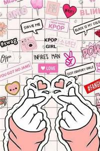 Kpop Girl Daily Planner Finger Heart Sign for Oppa Bias