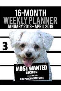 2018-2019 Weekly Planner - Most Wanted Bichon