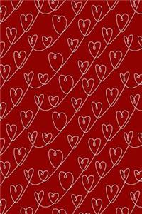 Journal Notebook White Scribbly Hearts Pattern 2