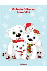 Malbuch mit Weihnachtstieren 1, 2 & 3