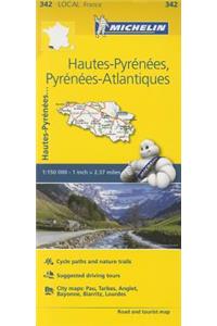 Hautes-Pyrenees, Pyrenees-Atlantiques - Michelin Local Map 342