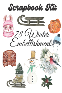 Scrapbook Kit - 78 Winter Embellishments