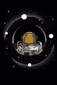 Astronaut Is Looking Through A Black Hole