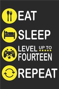 Eat Sleep Level Up To Fourteen Repeat